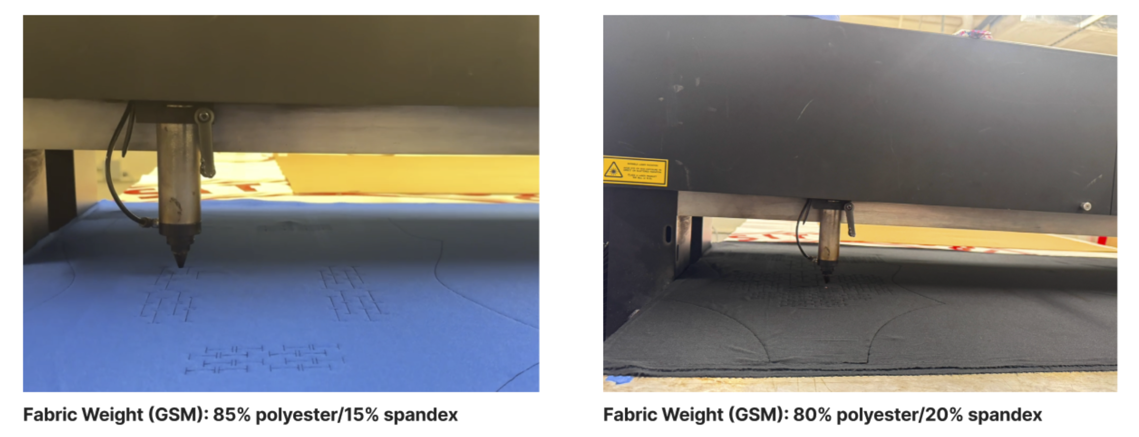 Fabric material testing - two poly-blend options