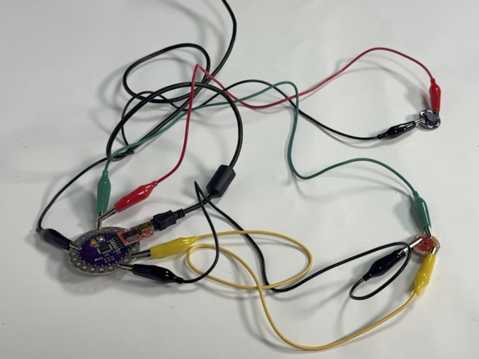 LilyPad Arduino temperature sensor testing