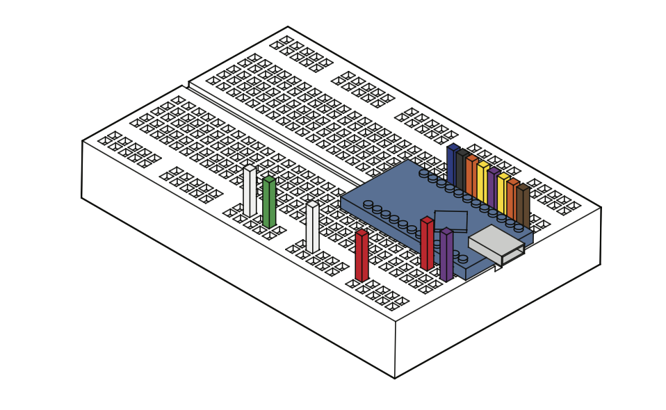 Isometric view - breadboard
