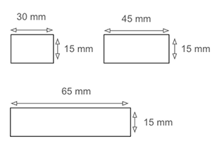 Three standardized brick types showing density variation